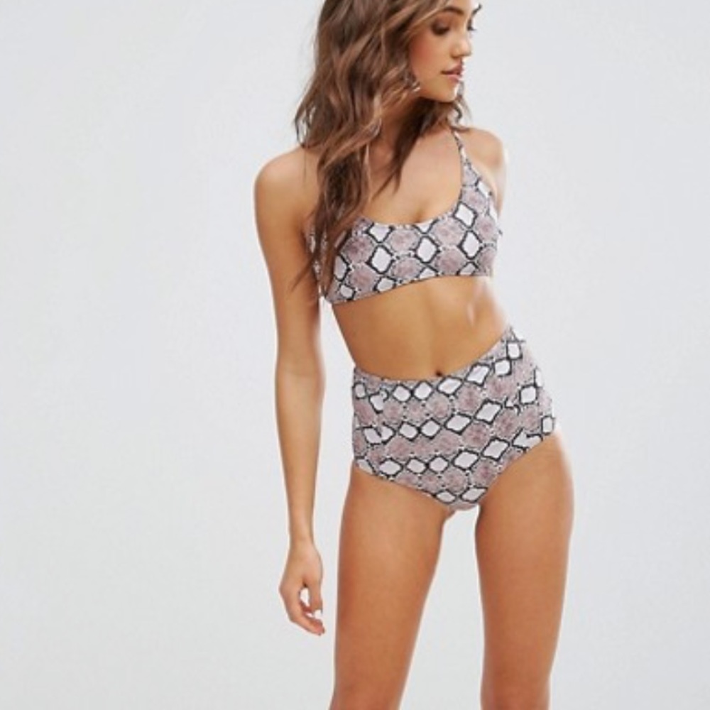 Women’s ASOS High Waist Snake Print Bikini